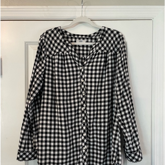 croft & barrow Tops - Croft & Barrow Buffalo Plaid Long Sleeve Top  Size L